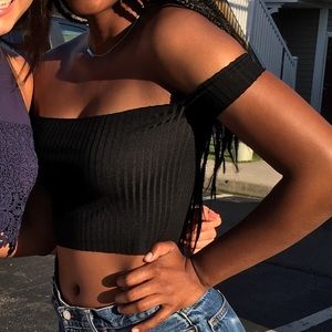 Off shoulder crop top